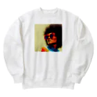 クリエイティブ ショップのアフロヘアーのファンキーな女性 Heavyweight Crew Neck Sweatshirt