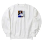 みやこのオリジナルショップの制服が似合う可愛いAI美少女のオリジナルグッズ Heavyweight Crew Neck Sweatshirt