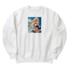 YuzuKiの金髪黒ビキニちゃん Heavyweight Crew Neck Sweatshirt