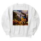 ピーカーブーのハロウィンのモンスターパーティ Heavyweight Crew Neck Sweatshirt