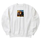 ラッキーマインあべむつきの楽しくて踊っちゃう猫 Heavyweight Crew Neck Sweatshirt