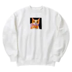 tefutefvの猫のイラストグッズ Heavyweight Crew Neck Sweatshirt