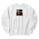 たくちゃんのアトリエのびっくり‼️したニャン Heavyweight Crew Neck Sweatshirt