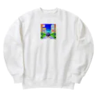 kohryuの男の子と街並み Heavyweight Crew Neck Sweatshirt