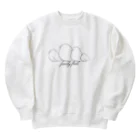 more_moreの4匹家族シマエナガ Heavyweight Crew Neck Sweatshirt