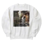 猫専門店　まるまるねこの懐かしい雰囲気に包まれた猫のアートプリント Heavyweight Crew Neck Sweatshirt