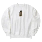 ちゃんかなの親知らずのニャンピョウ的なキューチ Heavyweight Crew Neck Sweatshirt