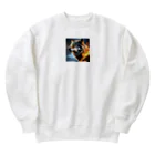 GOLAEの炎を纏う狼 Heavyweight Crew Neck Sweatshirt