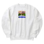 ろよずやのピクセルアート Heavyweight Crew Neck Sweatshirt