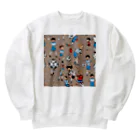 子供と嫁と時々わたしのサッカー小僧 Heavyweight Crew Neck Sweatshirt