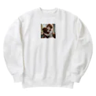 フウマショプの少女と愛犬 Heavyweight Crew Neck Sweatshirt