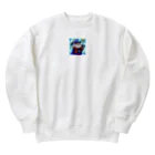 まさのお店の魔法使いの猫 Heavyweight Crew Neck Sweatshirt