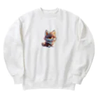 romi-yuのキツネくん Heavyweight Crew Neck Sweatshirt