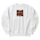 ワンダーワールド・ワンストップのフラワーガーデンのデザイン Heavyweight Crew Neck Sweatshirt