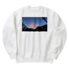 マツリのフォトショップの夕闇と夜空 Heavyweight Crew Neck Sweatshirt