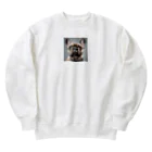 smile_happyのfrench bulldog Heavyweight Crew Neck Sweatshirt