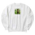 m31oのドット絵の真顔カンガルー Heavyweight Crew Neck Sweatshirt