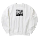 NYNANTのモノクロ　世界遺産　ウェストミンスター宮殿　ビッグベン Heavyweight Crew Neck Sweatshirt