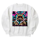 aoking_の近未来猫 Heavyweight Crew Neck Sweatshirt