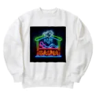 N SAUNA LOGOのネオン風サウナロゴ2 Heavyweight Crew Neck Sweatshirt