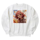 ぶーたんの紅葉の中で輝く彼女 Heavyweight Crew Neck Sweatshirt