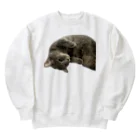 グレージュ猫ロッタン🐈‍⬛のロッタンのリラックスタイム Heavyweight Crew Neck Sweatshirt