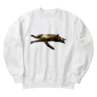 グレージュ猫ロッタン🐈‍⬛のお昼寝ロッタン Heavyweight Crew Neck Sweatshirt