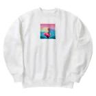 フリーダムの夕暮れに舞うピンクの優雅 Heavyweight Crew Neck Sweatshirt