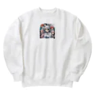 もふもふの美少女リーダーグッズ Heavyweight Crew Neck Sweatshirt