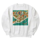 maeken work shopipのマイアミイラスト Heavyweight Crew Neck Sweatshirt