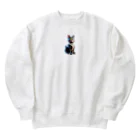 どどめの3D猫 Heavyweight Crew Neck Sweatshirt