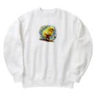 yukikinoの星とかわいいひよこちゃん Heavyweight Crew Neck Sweatshirt