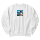 ピヨっこのサングラス犬　【銀次郎】 Heavyweight Crew Neck Sweatshirt