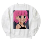 ワンダーワールド・ワンストップのピンク髪の少女② Heavyweight Crew Neck Sweatshirt