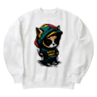 めんぼうさんやのちびネコ Heavyweight Crew Neck Sweatshirt