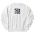 アニマルデザインの息を潜めるユキヒョウ Heavyweight Crew Neck Sweatshirt