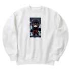 ニンニン忍者パンのとっても小さな忍者さんのキュートなイラスト入り Heavyweight Crew Neck Sweatshirt