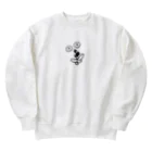 yokosonの食べ物アート顔 Heavyweight Crew Neck Sweatshirt