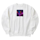 rico_121の雨のネオン街 Heavyweight Crew Neck Sweatshirt