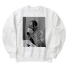 Haworthiaの茶をすする俺白黒 Heavyweight Crew Neck Sweatshirt