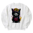 めんぼうさんやのちびネコ Heavyweight Crew Neck Sweatshirt