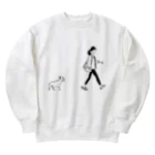 すずきいくやの帰りを待つ犬 Heavyweight Crew Neck Sweatshirt