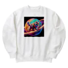 ニャーちゃんショップのスペースキャット Heavyweight Crew Neck Sweatshirt