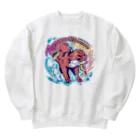 カワウソとフルーツの𝙎𝙩𝙧𝙚𝙚𝙩 𝙆𝙖𝙬𝙖𝙪𝙨𝙤 - 𝙎𝙥𝙡𝙖𝙨𝙝 - Heavyweight Crew Neck Sweatshirt