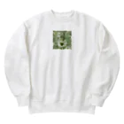 千裕アトリエ（いつもありがとう）のグリーンティーのアート　green tea art Heavyweight Crew Neck Sweatshirt