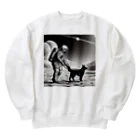 宇宙開発デザイン科の犬の散歩が日課です Heavyweight Crew Neck Sweatshirt