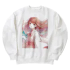 AIと愛とARTのSHOPの風になびく乙女 Heavyweight Crew Neck Sweatshirt