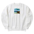 ドット絵あにまるさんの【いるか】ドット絵あにまるさん Heavyweight Crew Neck Sweatshirt