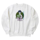 chicodeza by suzuriのカエル好きな女の子 Heavyweight Crew Neck Sweatshirt