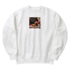 yumena_のクリスマスを満喫する犬 Heavyweight Crew Neck Sweatshirt